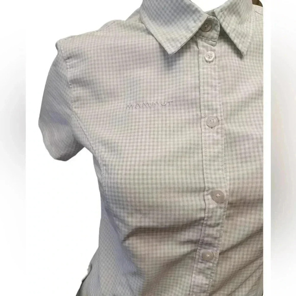 Mammut Short  Sleeve Grey Plaid Button Down Shirt Size Small - Picture 5 of 12